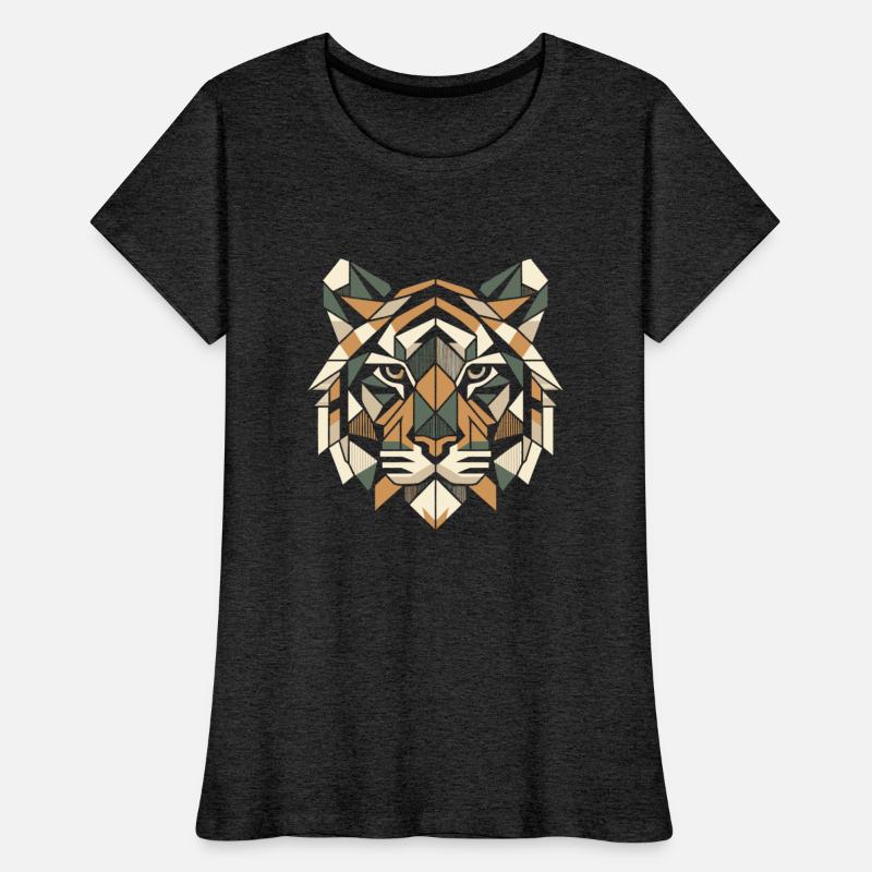 Colorful, geometric tiger head - polygon motif
