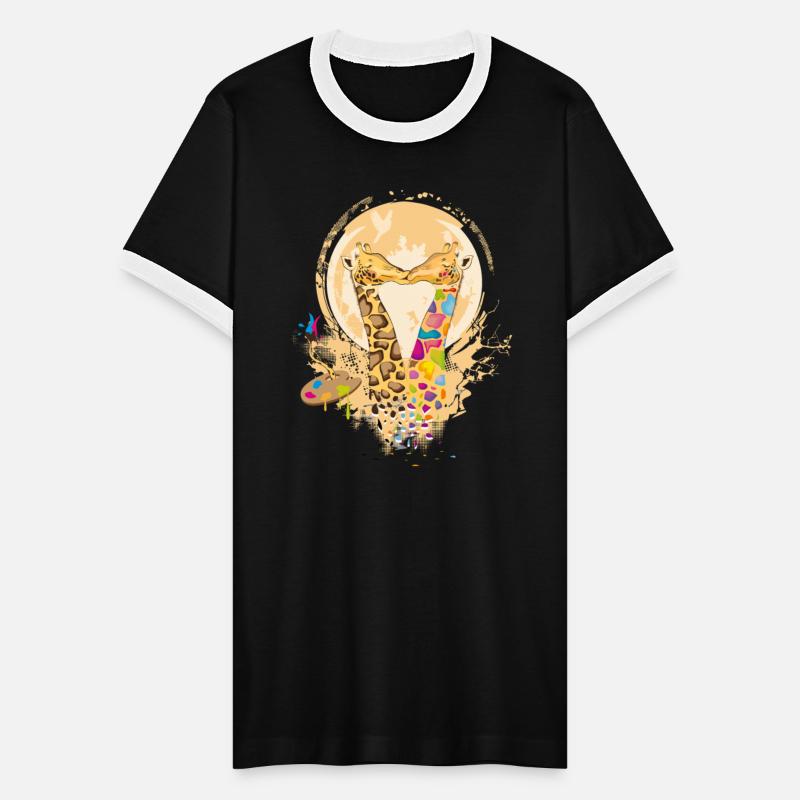 Colorful Giraffes in Love in Graffiti Style