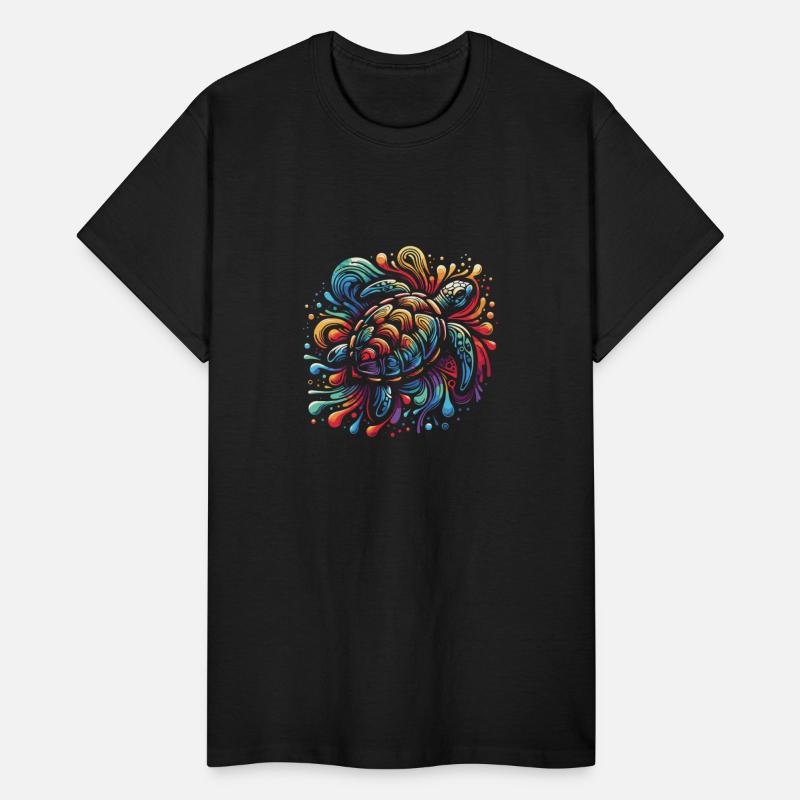 Colorful Ink Fusion Sea Turtle Art