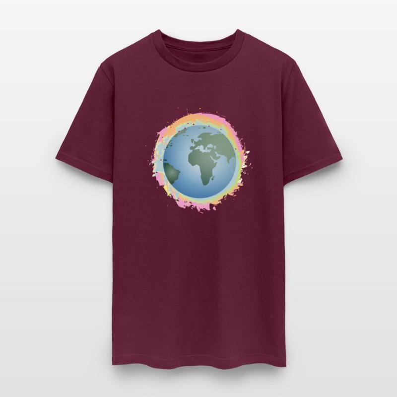 colorful planet earth with green continents