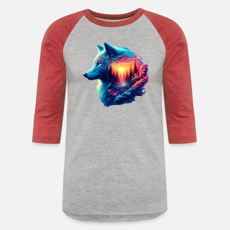 Colorful Wolf and Sunset Forest