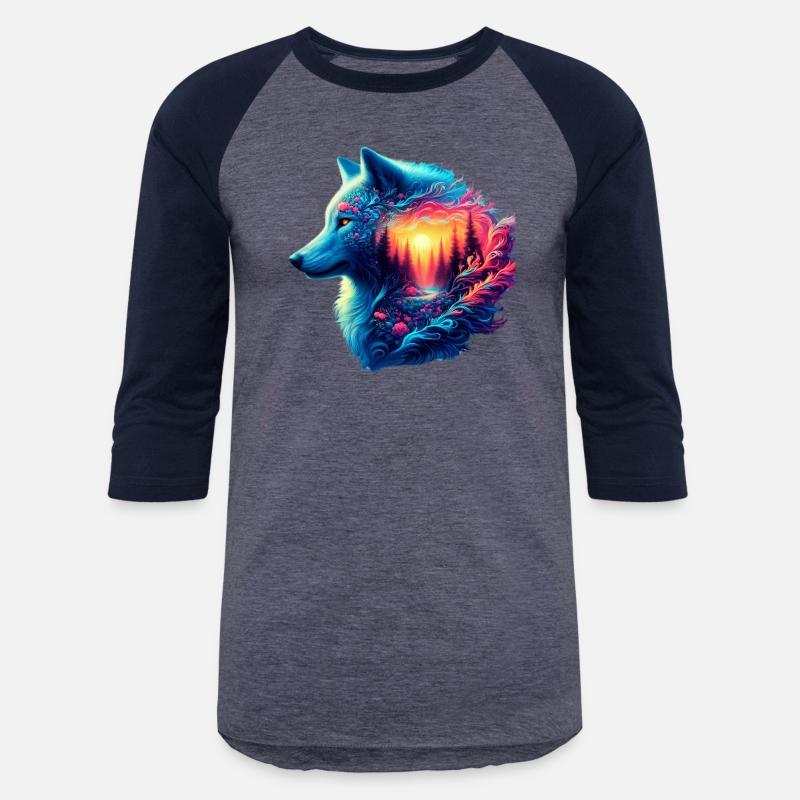 Colorful Wolf and Sunset Forest