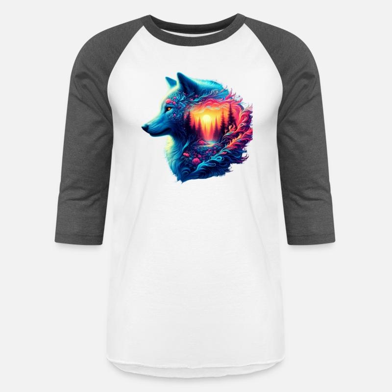 Colorful Wolf and Sunset Forest