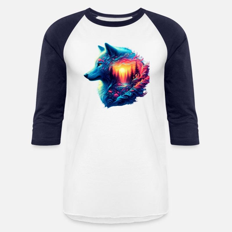 Colorful Wolf and Sunset Forest