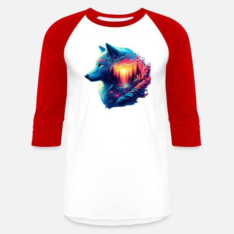 Colorful Wolf and Sunset Forest