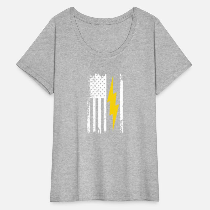 Cool Lightning Bolt And Flag Electrician