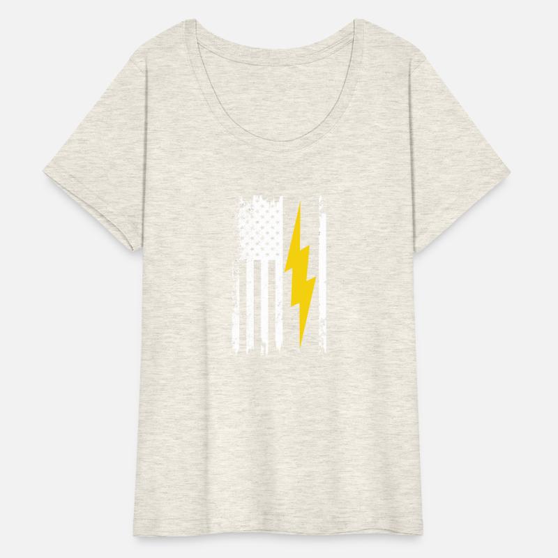 Cool Lightning Bolt And Flag Electrician