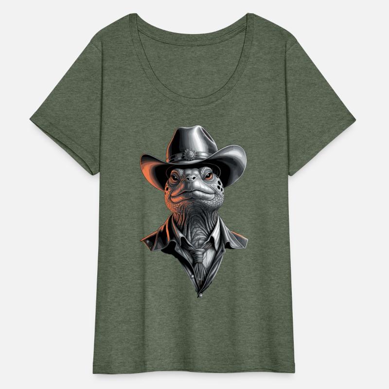 Cowboy Turtle in Sheriff Hat with Tie and Badge