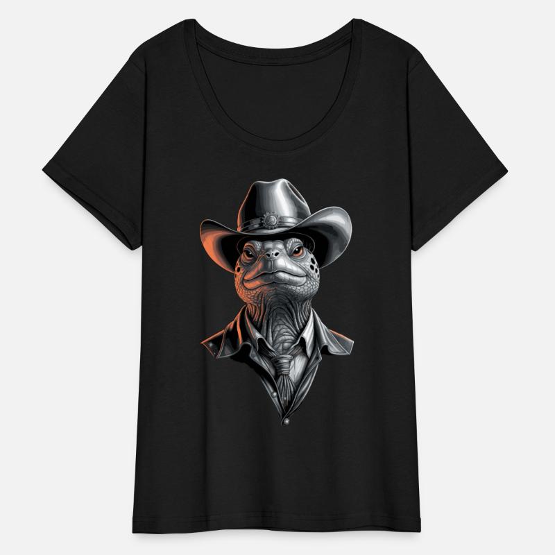 Cowboy Turtle in Sheriff Hat with Tie and Badge