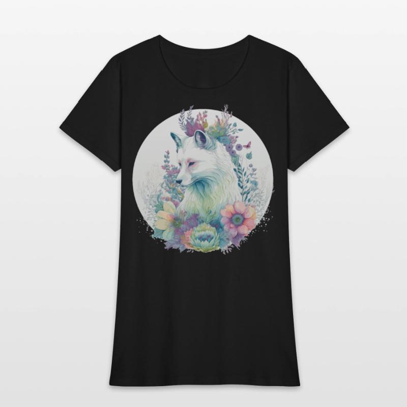 Cute Arctic Fox Flower Crown Animal Lovers