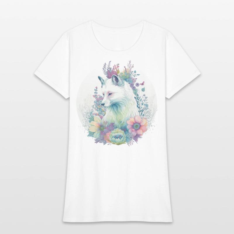 Cute Arctic Fox Flower Crown Animal Lovers