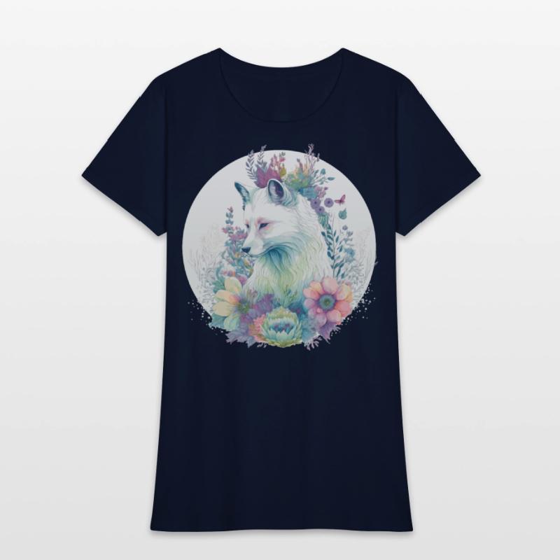 Cute Arctic Fox Flower Crown Animal Lovers