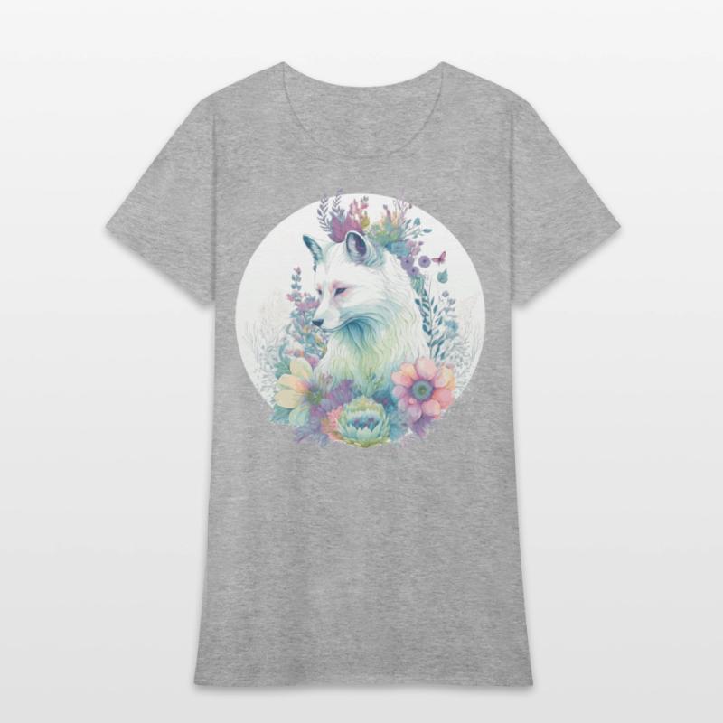 Cute Arctic Fox Flower Crown Animal Lovers