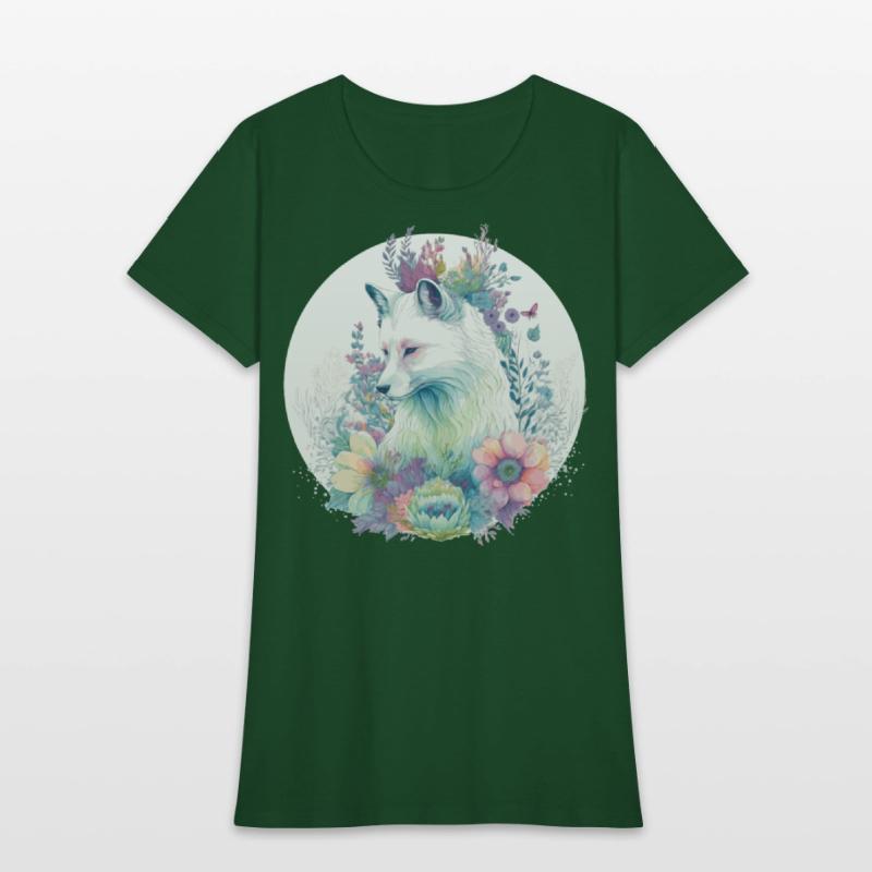Cute Arctic Fox Flower Crown Animal Lovers