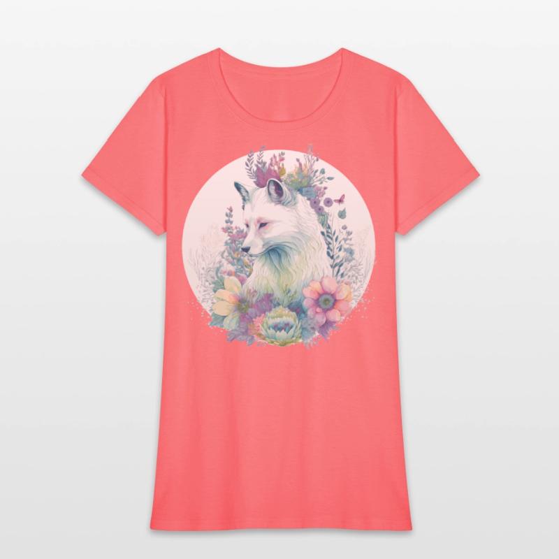 Cute Arctic Fox Flower Crown Animal Lovers