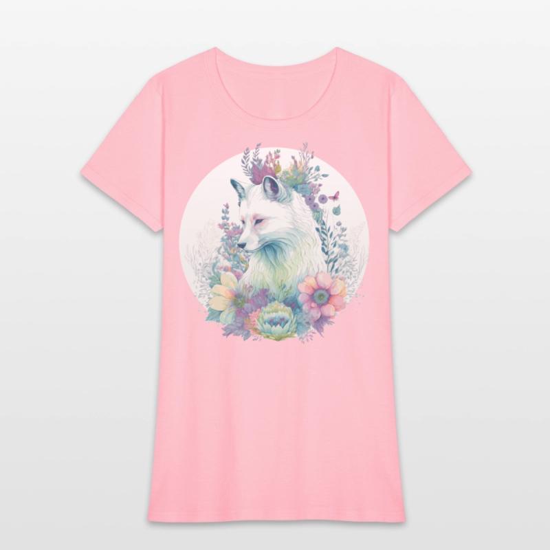 Cute Arctic Fox Flower Crown Animal Lovers