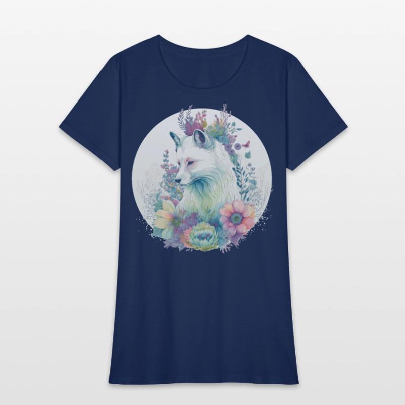 Cute Arctic Fox Flower Crown Animal Lovers