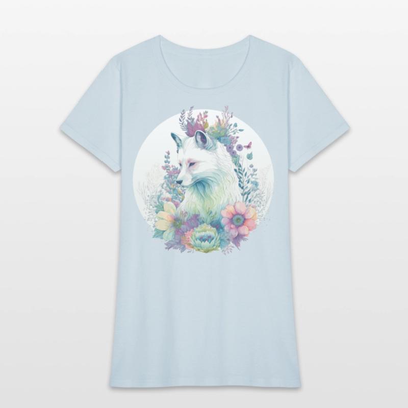 Cute Arctic Fox Flower Crown Animal Lovers