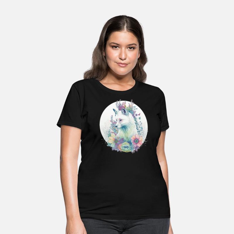 Cute Arctic Fox Flower Crown Animal Lovers