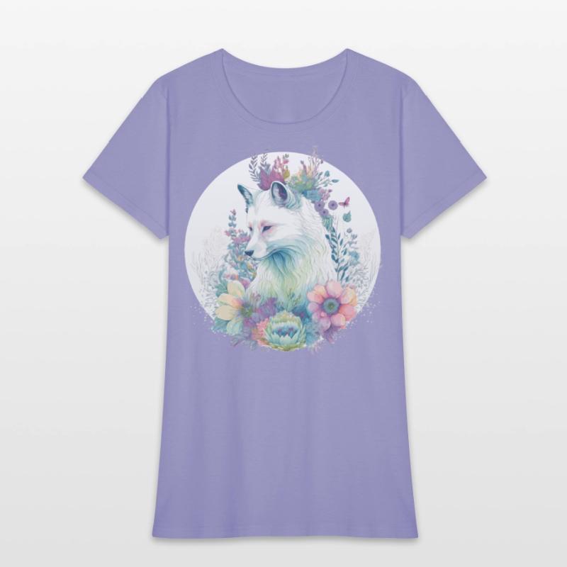 Cute Arctic Fox Flower Crown Animal Lovers