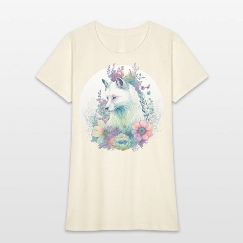 Cute Arctic Fox Flower Crown Animal Lovers