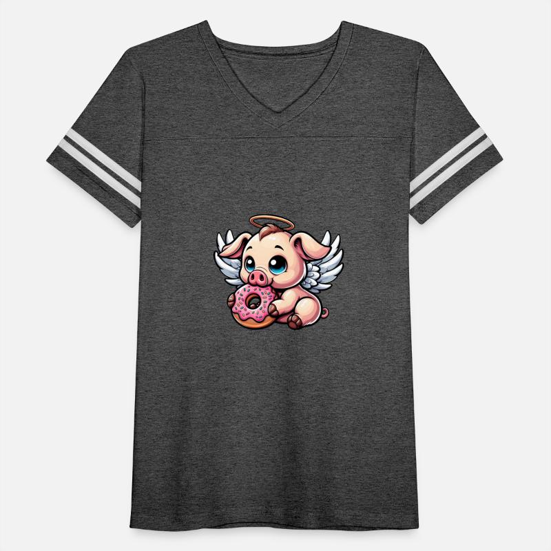 Cute Piglet Angel Donut Wings Cartoon
