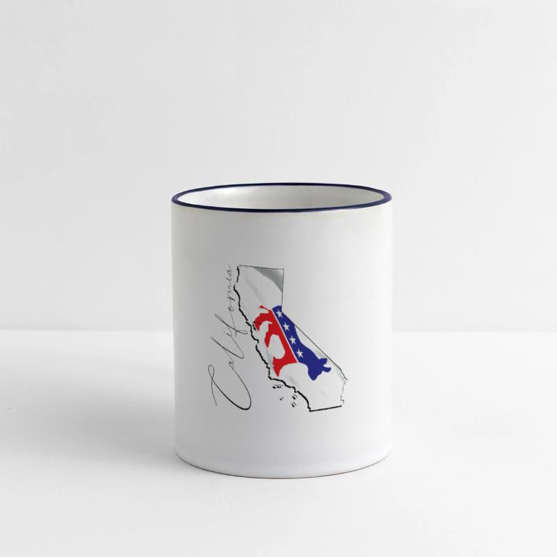 Democrat Flag in California State Map CA