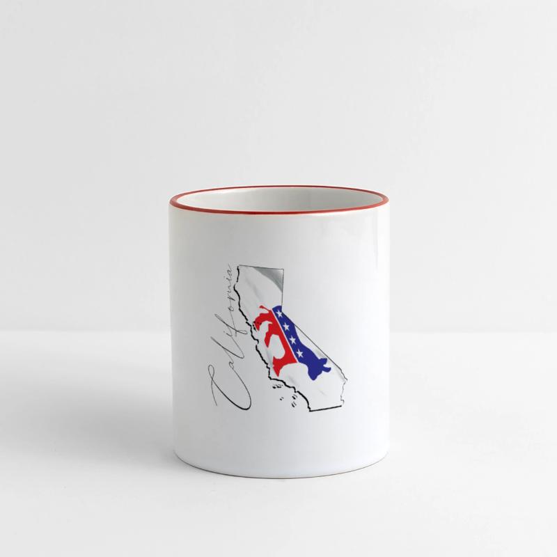 Democrat Flag in California State Map CA