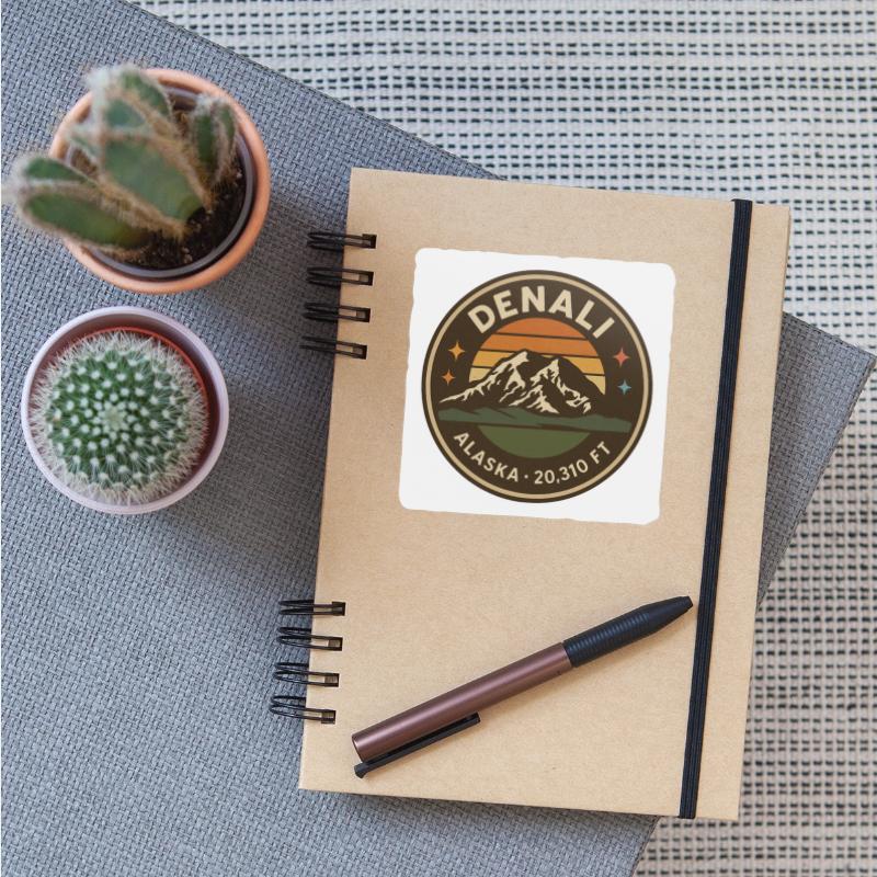 Denali Alaska Retro Mountain Badge – Vintage Adven