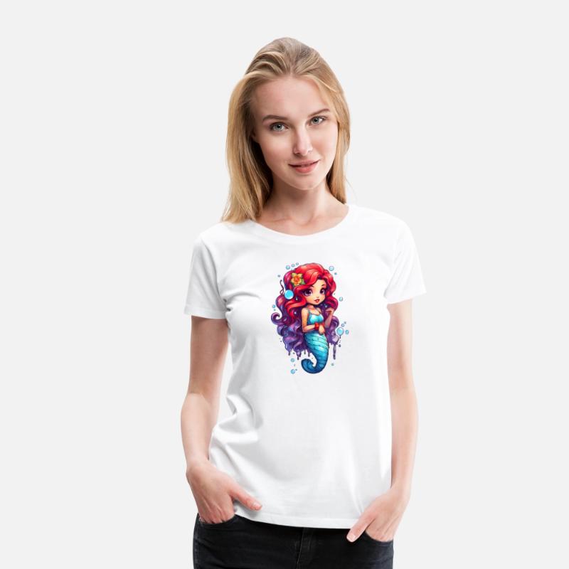 Digital Art Ariel Mermaid Sitting on Rock