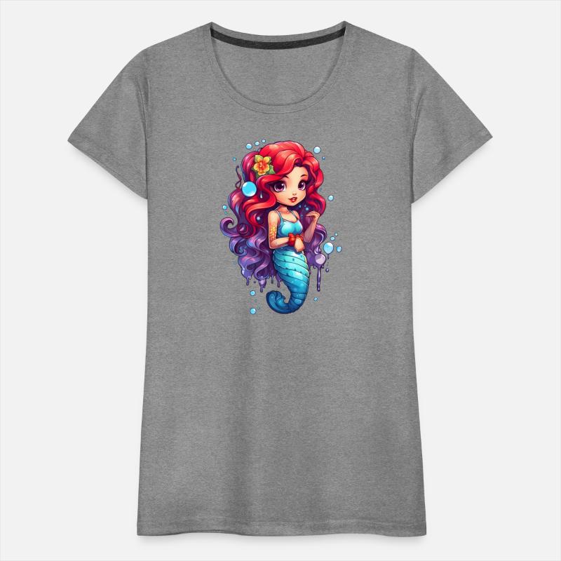 Digital Art Ariel Mermaid Sitting on Rock