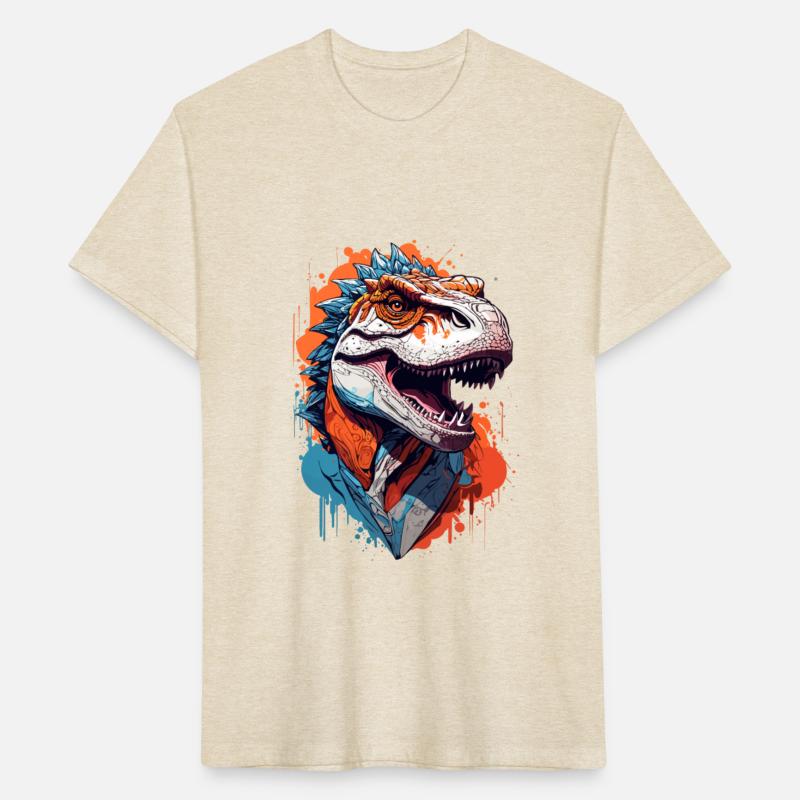 Dinosaur Trex Head Colored Abstract