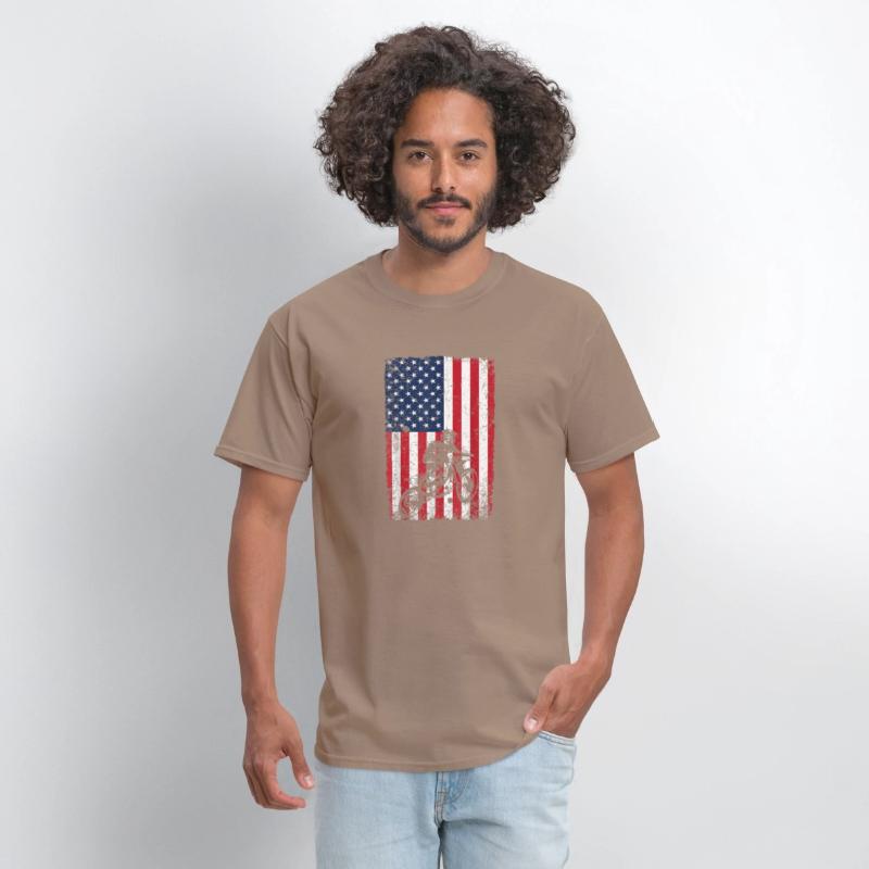 Dirt Bike American Flag Shirt 4th of July Motorcro