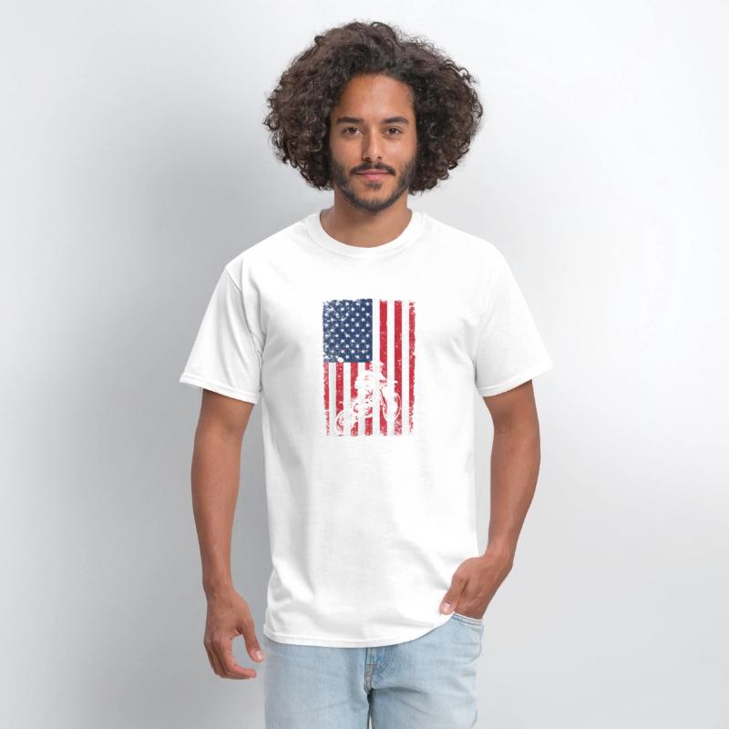 Dirt Bike American Flag Shirt 4th of July Motorcro