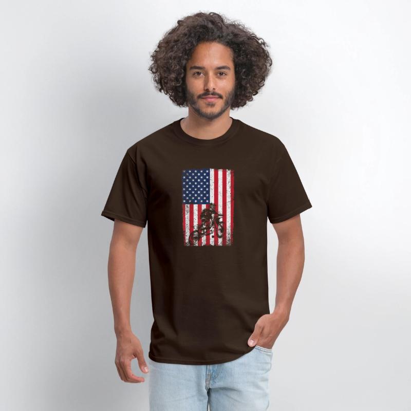 Dirt Bike American Flag Shirt 4th of July Motorcro