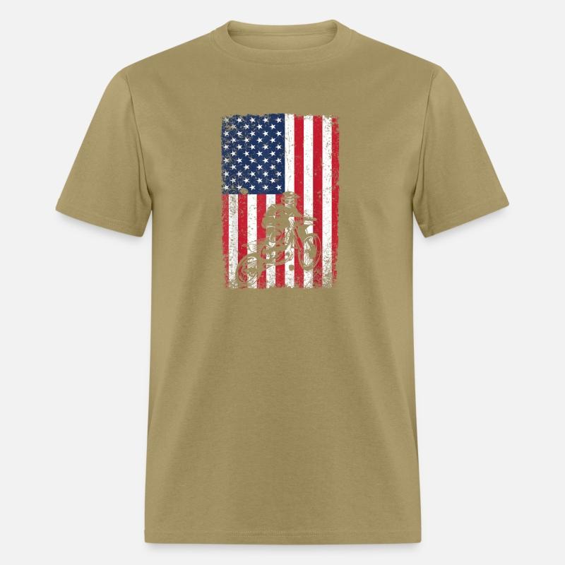 Dirt Bike American Flag Shirt 4th of July Motorcro