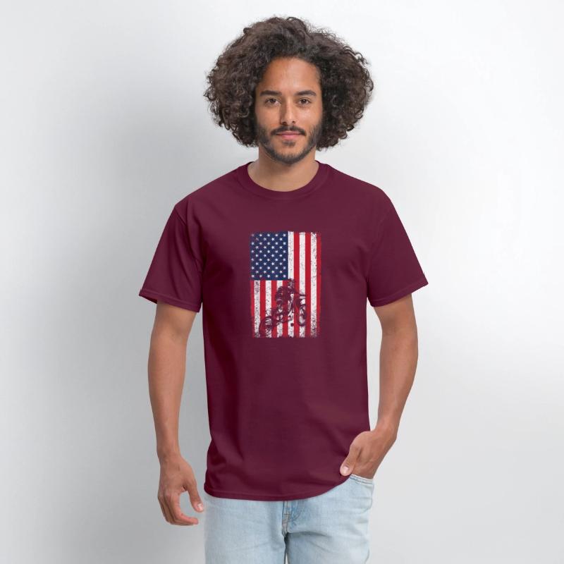 Dirt Bike American Flag Shirt 4th of July Motorcro