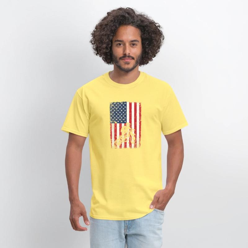 Dirt Bike American Flag Shirt 4th of July Motorcro