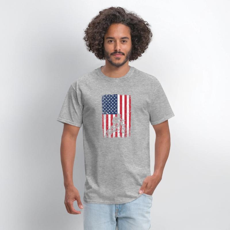Dirt Bike American Flag Shirt 4th of July Motorcro