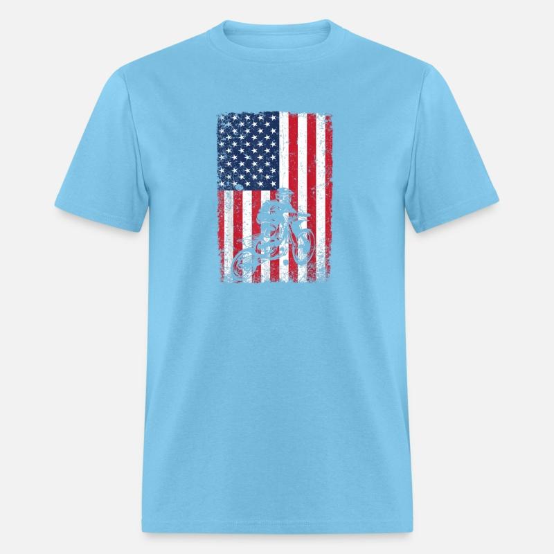 Dirt Bike American Flag Shirt 4th of July Motorcro