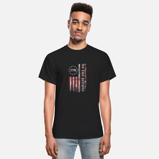 Distressed American Flag Plain T shirts