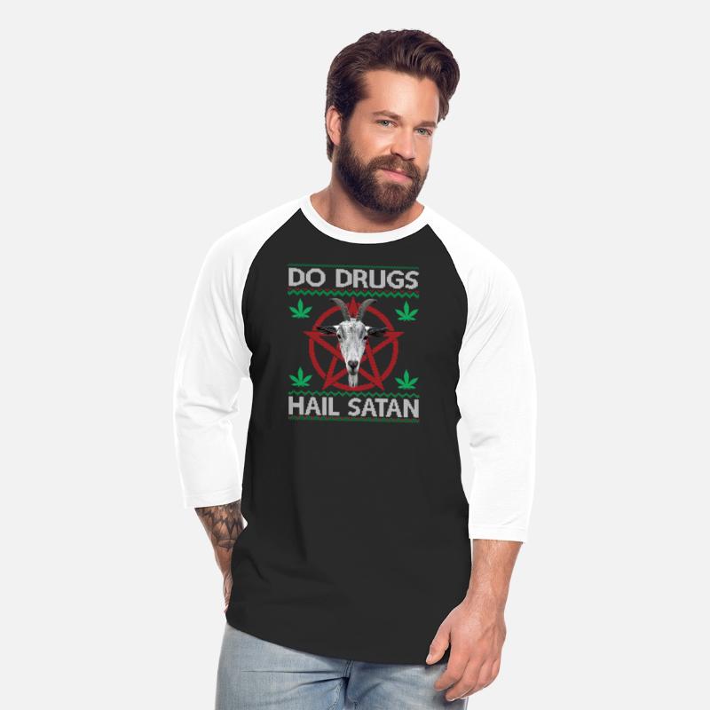 Do Drugs Hail Satan Goat Head Pentagram Ugly Xmas