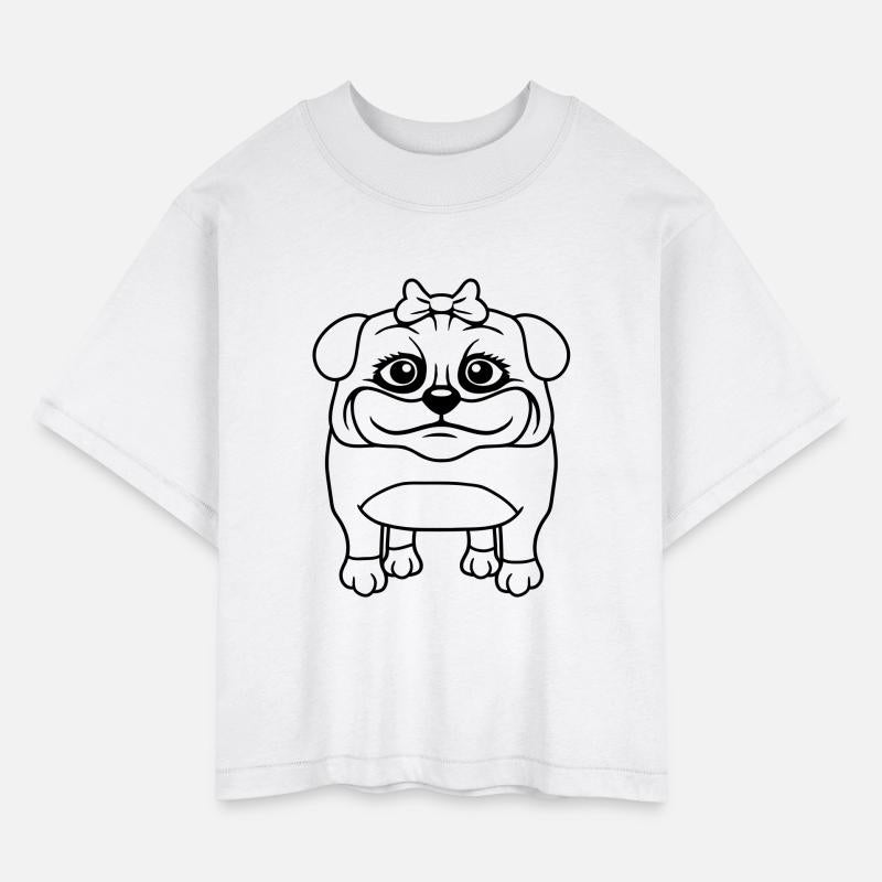 Dog Pug Girl Pretty Bow Woman Female Cute Funny
