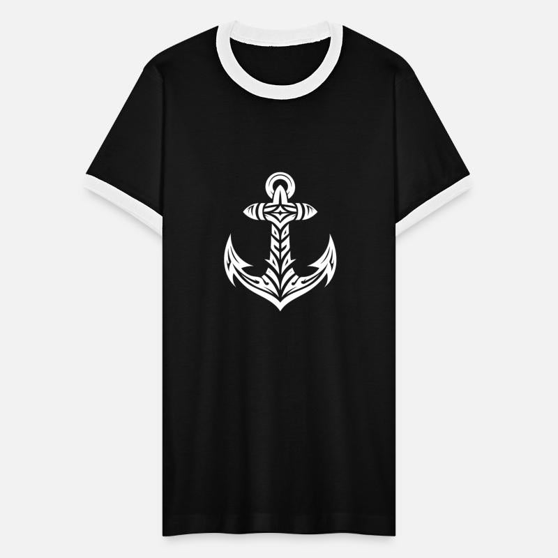 Elegant Anchor With Tribal Tattoo Style