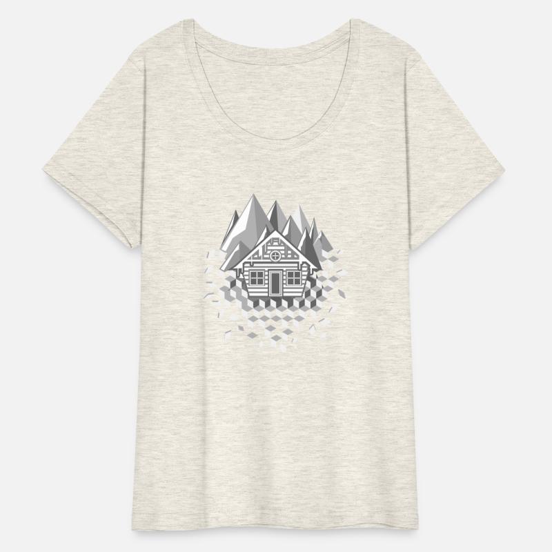 extraordinary stylized hut and mountains