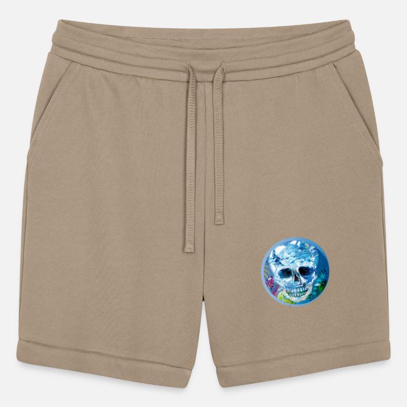 extravagant colored skull under water