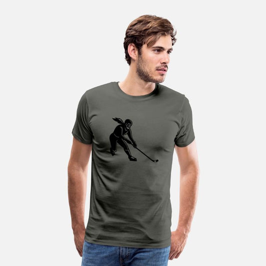 Female Bandy Player Striking Ball with Stick