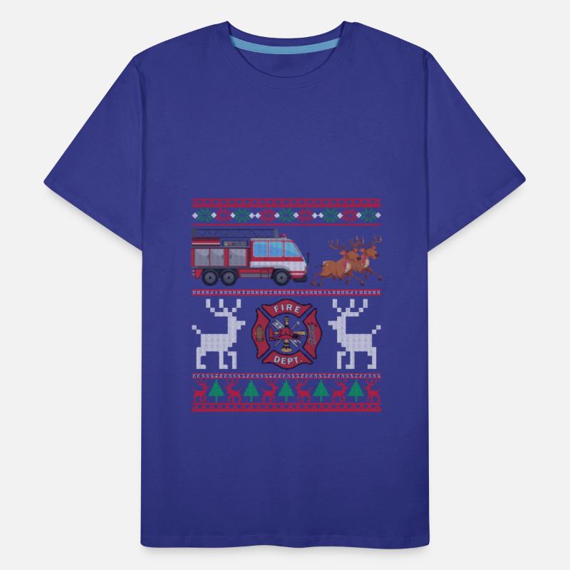 Fire Truck Sleigh Ugly Sweater Christmas