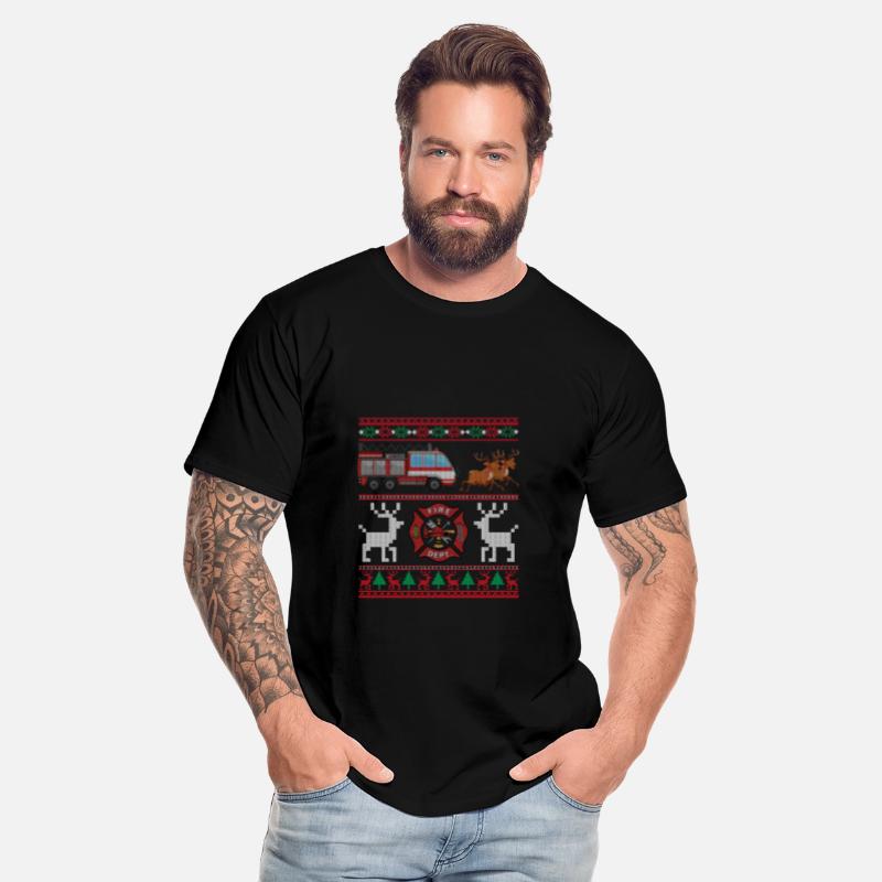 Fire Truck Sleigh Ugly Sweater Christmas