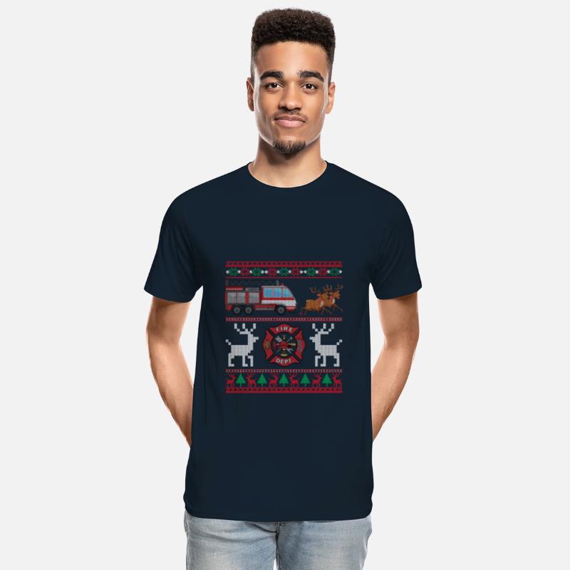 Fire Truck Sleigh Ugly Sweater Christmas